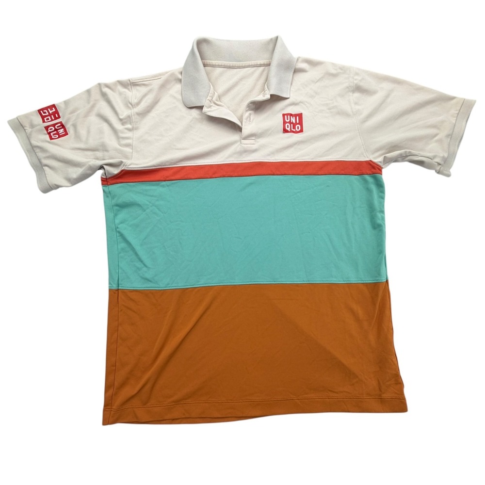 UNIQLO Tennis Polo Shirt Mens L Dry-EX Kei Nishikori 2019 Australian Open RARE